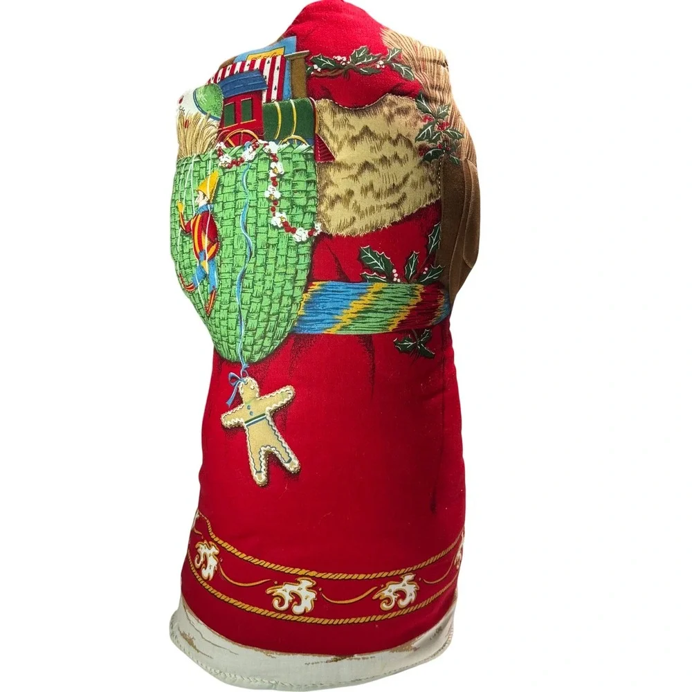 Father Christmas Stuffed Standing Fabric Santa Doll Holiday Decor 19in Red